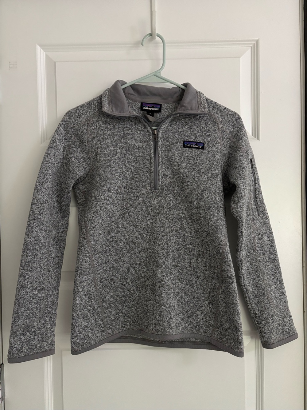 PATAGONIA Better Sweater 1/4 Zip Fleece Jacket - Birch White Gray - Women's XS